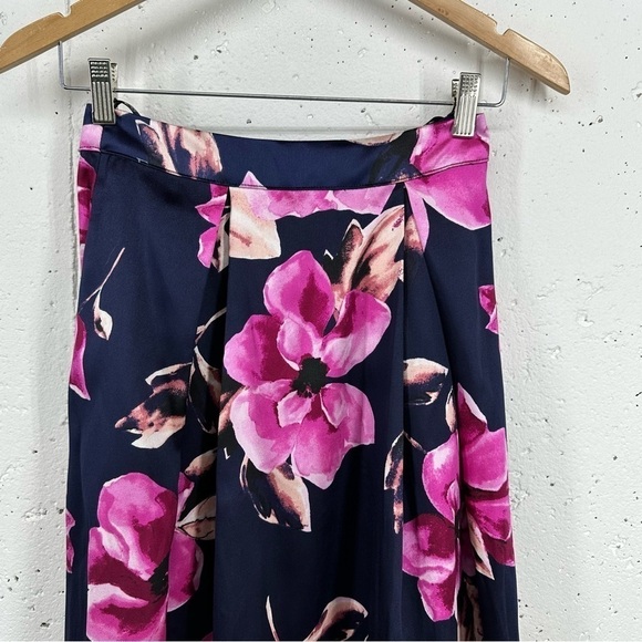 Speechless size 3 Navy Blue & Pink Floral FullMaxi Skirt NEW with tags - Picture 7 of 12